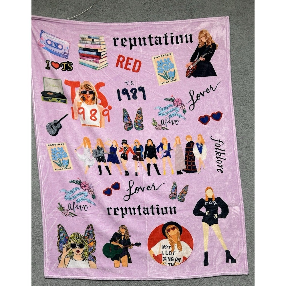 Fleece Lightweight Throw Blanket Taylor Swift ERA'S‎ Tour All Albums 40x50